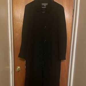 Women's Black Long Wool Coat